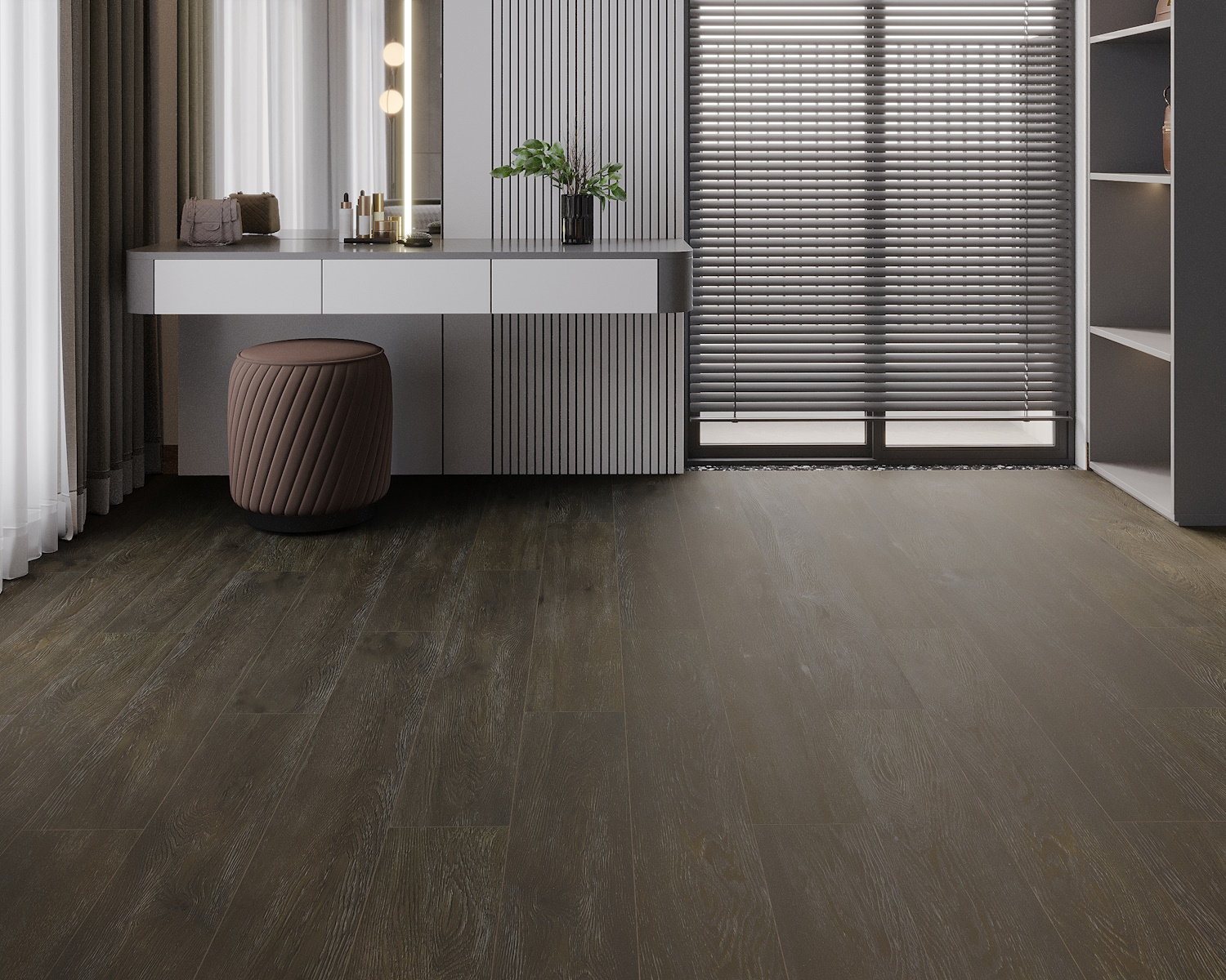 Кварцвиниловый SPC ламинат Art East Art Stone Force Дуб Велес ASF 50-08 1220×184×5 фото в интерьере